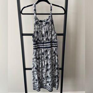 Max Studio Navy and White Patterned Dress